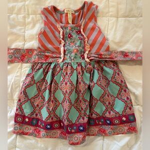 Matilda Jane Coral and Lavender Striped Dress